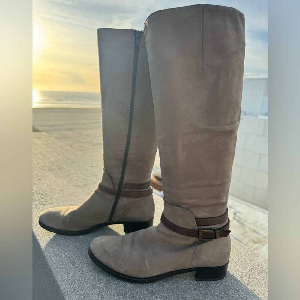 Vero Cuoio Italian Creamy Caramel Suede-Like boot.